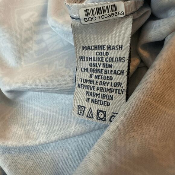 Reyn Spooner Men's Reverse Flag Flower Bird 1/4 Button Down Shirt Blue XL NWOT - Picture 6 of 8